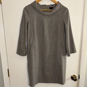 EUC theory Gray Cowl Neck Sheath Dress with 3/4 Sleeves